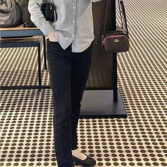 NWT Coach Wavy Dinky Bag Shoulder & Crossbody Coachtopia Black Leather CK113 - Picture 6 of 16